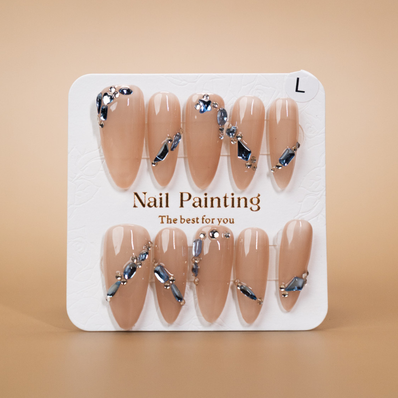 Blue Rhinestone On Nude