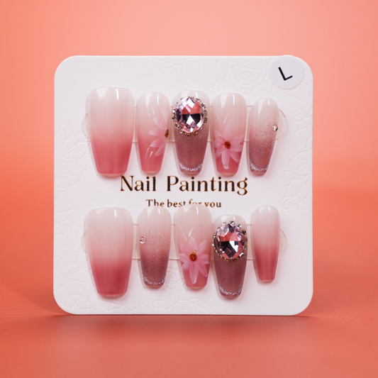 Painted Pink Floral Ombre