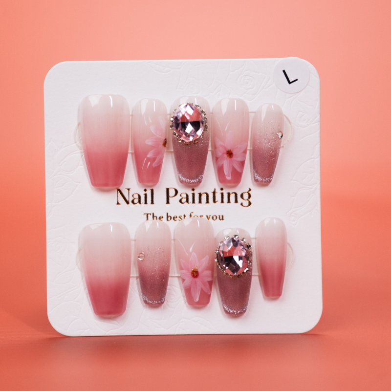 Painted Pink Floral Ombre