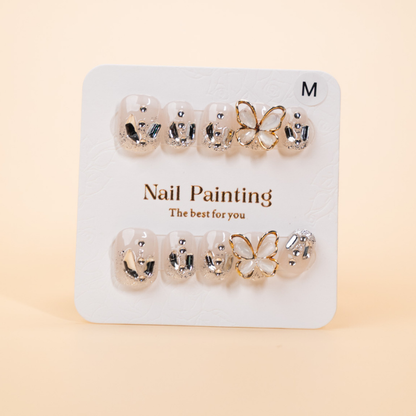 Cream Butterfly Rhinestone