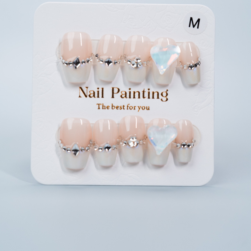 Diamond Rhinestone On Nude Press-ons