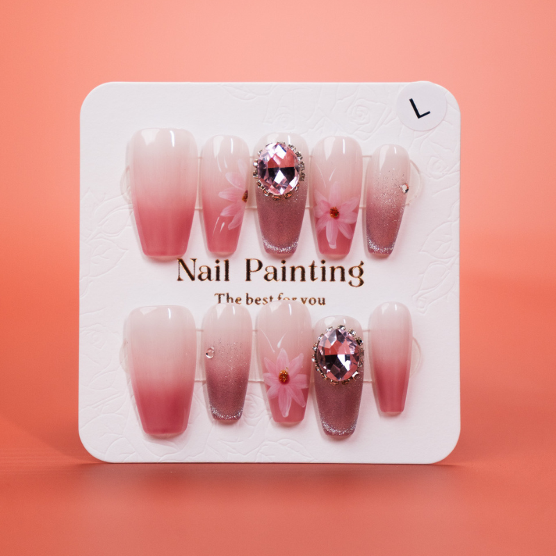 Painted Pink Floral Ombre