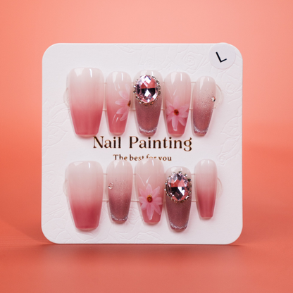 Painted Pink Floral Ombre