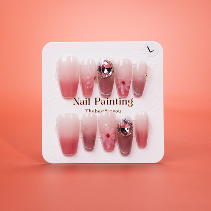 Painted Pink Floral Ombre