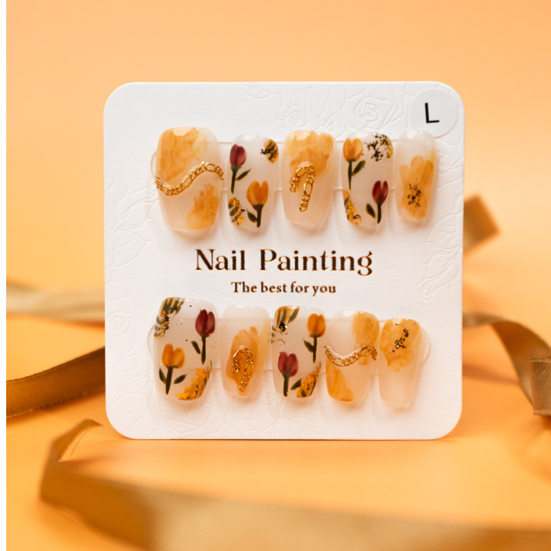 Summer Tulip Orange Red Press-ons